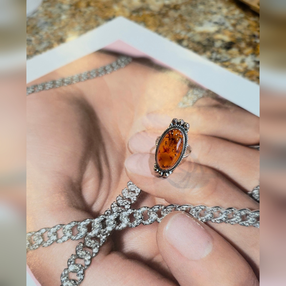 Genuine Amber Stone Ring 🔸️🔸️